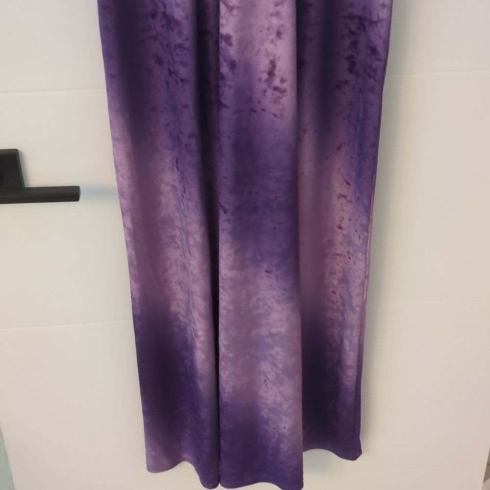 Free people purple velvet maxi dress neck embroidered boho style - Picture 6 of 11